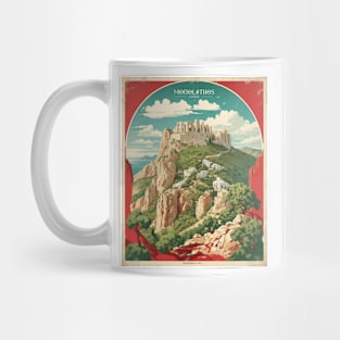 Monolithos Castle Greece Tourism Vintage Travel Poster Mug